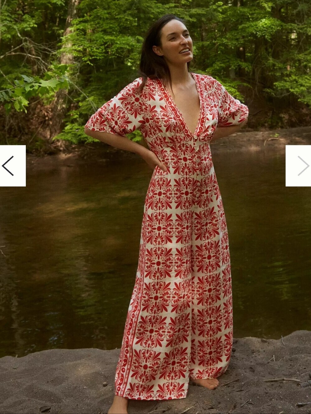 Farm Rio Anthropologie Printed Carmina Button Front Jumpsuit Small